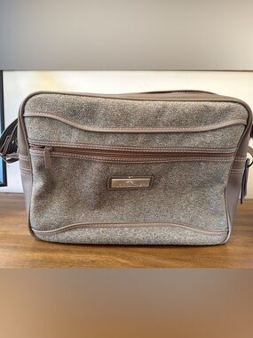 Vintage Jordache Weekender Bag Brown Tweed Travel Overnight